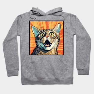 Shocked Cat Cartoon Vintage Cartoon Cat Crazy Hoodie